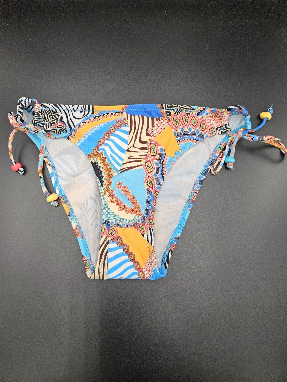 Antigel La Bomba Africa Bikini Bottoms Size M Side Tie Multicolor Print NWT